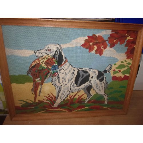 Canevas Chasse Et Chien Termine (53x40 Cm)