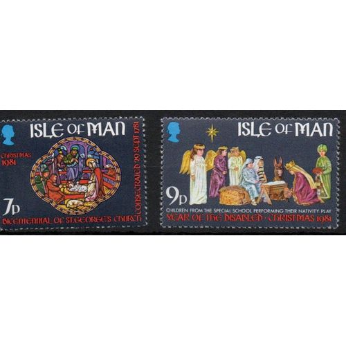 Ile De Man Timbres Noël 1981