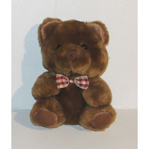 Ours Nicotoy Noeud Papillon Peluche Doudou Ourson Assis 18 Cm Vintage