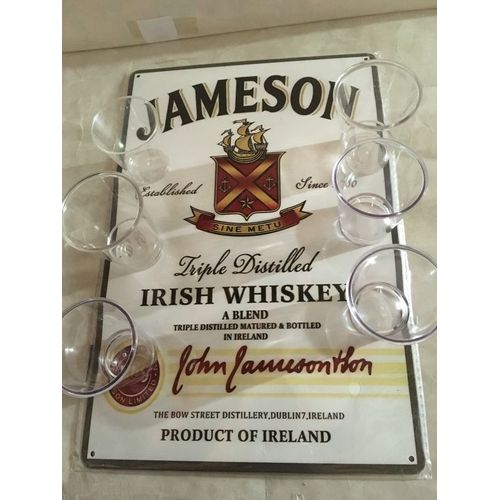 4 Verres Jameson En Coffret Livre Avec Son Presentoir Apero Assorti -