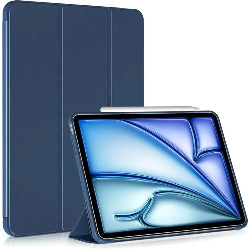 Coque pour iPad Air 13 Pouces (2024/2025) / iPad Pro 12,9'' (2018/2020/2021/2022) Protection Slim avec Support - Bleu Marine - E.F.Connection