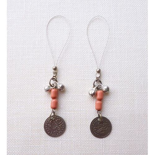 Faux Piercing Bijoux Seins Argenté Perles Fantaisies Ethnique S33