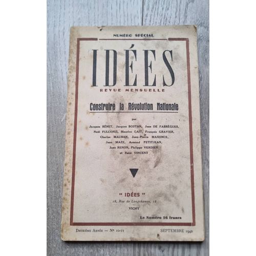Idées N°10-11 - Édition Originale - Septembre 1942