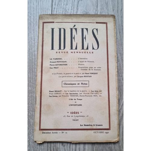 Idées N°12 - Édition Originale - Octobre 1942