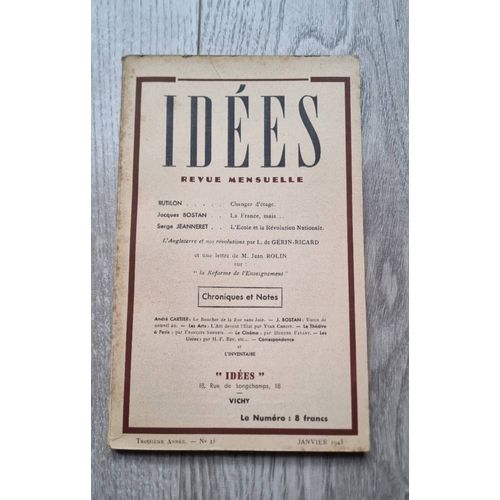 Idées N°15 - Édition Originale - Janvier 1943