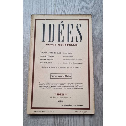 Idées N°16 - Édition Originale - Février 1943