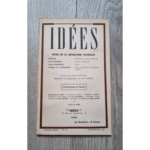Idées N°23 - Édition Originale - Septembre 1943