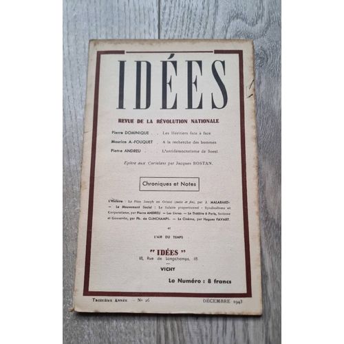 Idées N°26 - Édition Originale - Décembre 1943