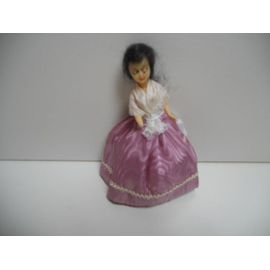 Poupée Folklorique Ancienne Des Années 1975 Rose Hauteur 13 Cm