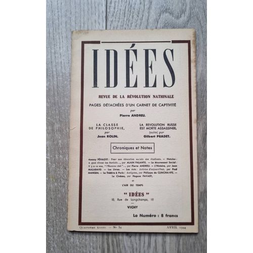 Idées N°30 - Édition Originale - Avril 1944