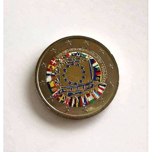 Belgique 2015 - 2 Euros - Drapeau Europeen - Couleur Colored Color In Farbe