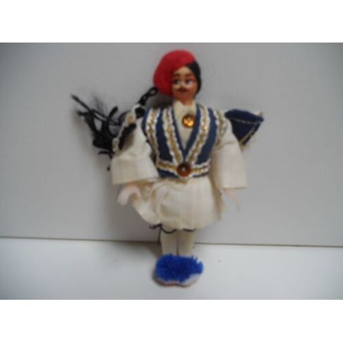 Poupée De Collection Personnage En Costume Danseur Grec 11 Cm