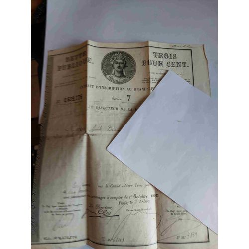 Document Dette Publique 1er Octobre 1905 Paris, Extrait D'inscription Au Grand-Livre , Morbihan,