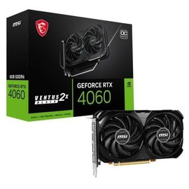 MSI GeForce RTX 4060 VENTUS 2X BLACK 8G OC - Carte graphique - GeForce RTX 4060 - 8 Go GDDR6 - PCIe 4.0 x8 - HDMI, 3 x DisplayPort - boîte