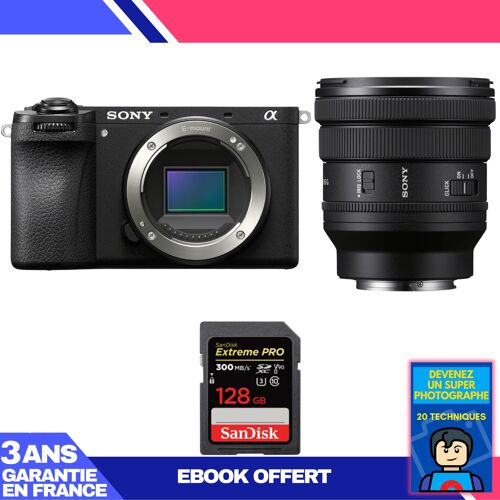 Boitier Sony A6700 + FE PZ 16-35mm f/4 G + 1 SanDisk 128GB Extreme PRO UHS-II SDXC 300 MB/s + Ebook 'Devenez Un Super Photographe'