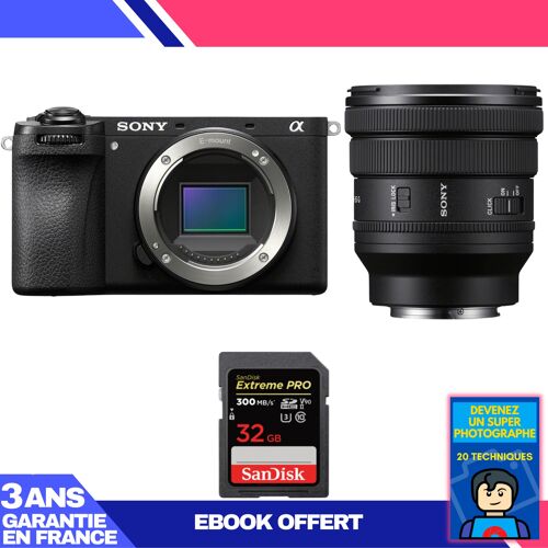 Boitier Sony A6700 + FE PZ 16-35mm f/4 G + 1 SanDisk 32GB Extreme PRO UHS-II SDXC 300 MB/s + Ebook 'Devenez Un Super Photographe'