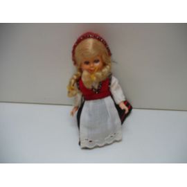 Mini Poupée Ethnique Folklorique Vintage En Plastique À Collectionner 10 Cm