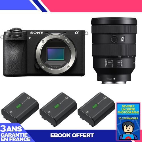 Boitier Sony A6700 + FE 24-105mm f/4 G OSS + 3 Sony NP-FZ100 + Ebook 'Devenez Un Super Photographe'