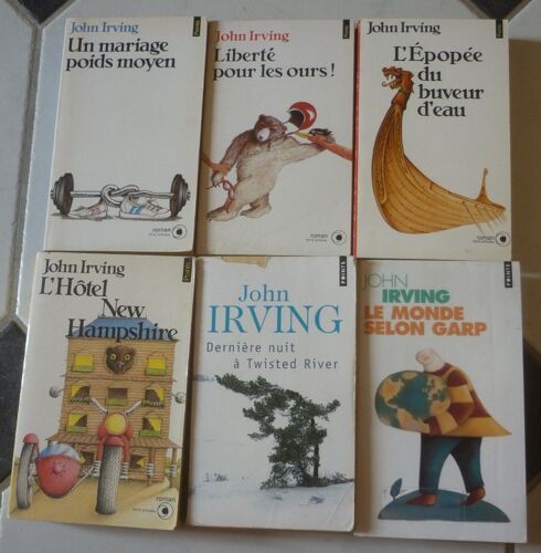 John Irving, 6 Romans En Poche Points Seuil : Hôtel Du New Hampshire + Un Mariage Poids Moyen + L'Épopée Du Buveur D'Eau + Liberté Pour Les Ours ! + Le Monde Selon Garp + Dernière Nuit À Twisted River
