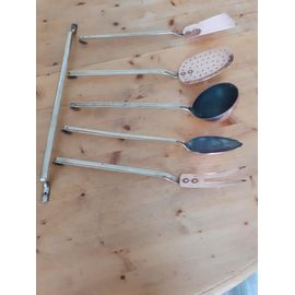 5 Couverts En Cuivre Avec Support Pour Décoration