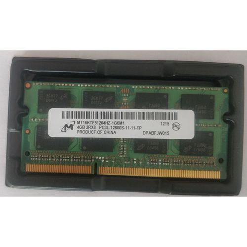 4Go RAM Micron MT16KTF51264HZ-1G6M1 SODIMM DDR3 PC3L-12800S 2Rx8 1.35v CL11