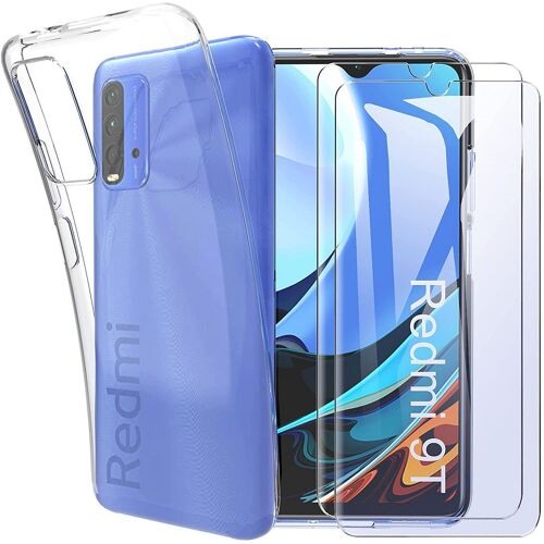 Coque Redmi 9t (6,39'') Silicone Anti Choc Haute Resistance Souple + Verre Trempe