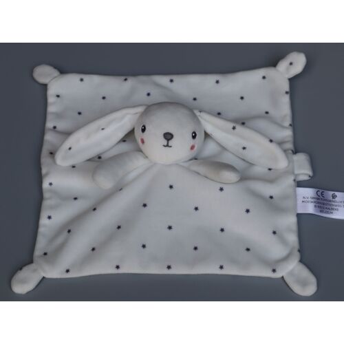 Doudou Lapin Plat Blanc Gris Étoiles Simba Toys