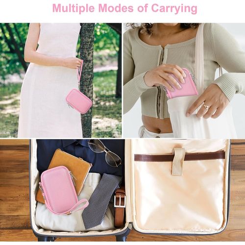 Etui De Transport Pour Caméra Compacte Fujifilm X Half Premium, Sac D'Appareil Photo Numérique Fujifilm X-Hf1, Poche En Maille Convient À Câble Usb, Rose (Uniquement Le Cas)[SHY9292509]