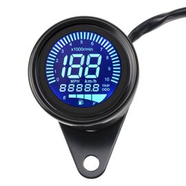 Tachymètre Moto LED 0-13000 Tr/min - Compteur Électronique 12V Universel Argent/Blanc