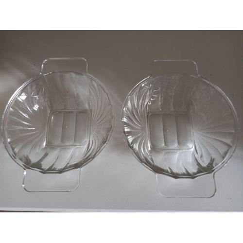 Lot De 2 Coupelles En Verre Avec Oreilles Vintages