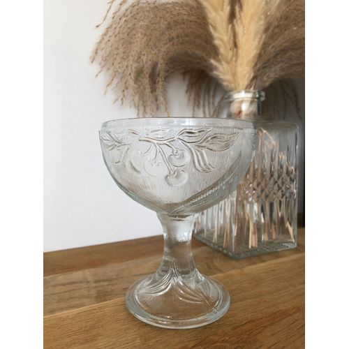 Vintage Magnifique Coupe À Glace/Fruits En Verre Épais