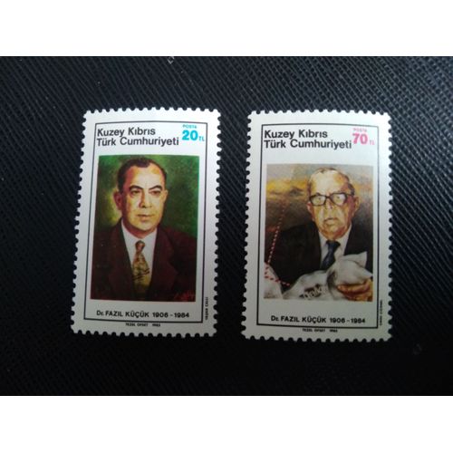Timbre Chypre Nort – Turquie Y T 145 - 146 Séries: Fazil Kuçuk 1985 (040409 )