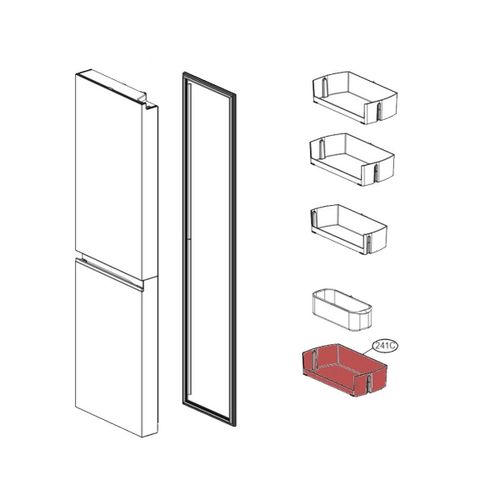 Balconnet inférieur (repère 241C) Réfrigérateur congélateur (MAN64890001 LG)