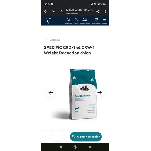 Croquettes Specific Crd-1 Weight Reduction Chien 12 Kg