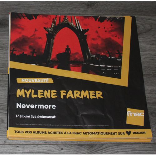 Rare Plv 30x30cm Mylene Farmer Nevermore / Magasins Fnac