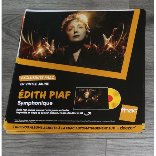 Rare Plv 30x30cm Edith Piaf Symphonique / Magasins Fnac
