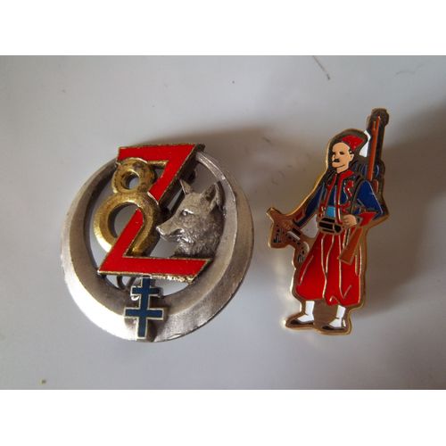 Insigne 8e Bataillon De Zouaves (Bz) + Pin's Zouaves Infanterie Française Armée D'afrique