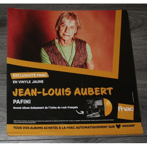 Rare Plv 30x30cm Souple Jean Louis Aubert ( Telephone ) Pafini / Magasin Fnac