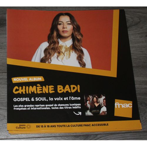 Rare Plv 30x30cm Souple Chimene Badi Gospel & Soul - La Voix Et L'âme / Magasins Fnac