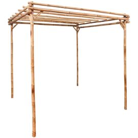 Pergola En Bambou Avec Grillage Pour Plantes Grimpantes & Joints Pré-Assemblés 170x170x220 Cm