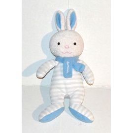 Doudou Lapin Luminou Echarpe Bleu Peluche Jemini