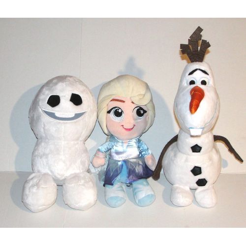 La Reine Des Neiges Frozen Lot De 3 Peluches Olaf Elsa Et Olaf Snowgies Disney 30 Cm