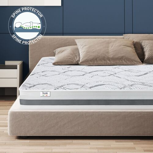The White Stone Matelas Double155x205 Memory Foam orthopédique | Hauteur 27 cm | Made in Italy