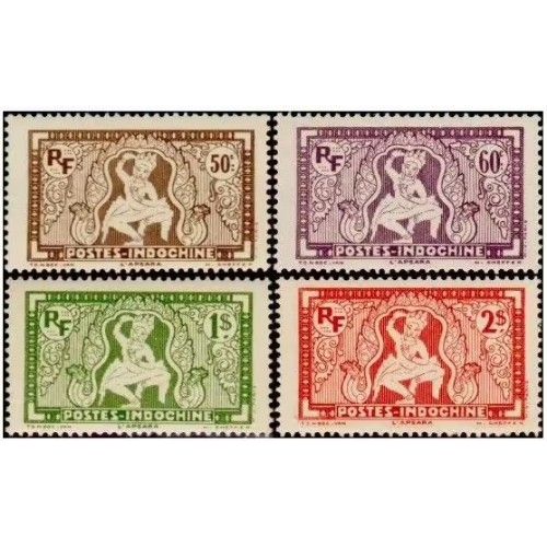 Indochine (Actuel Vietnam 1931 / 39, Beaux Timbres Neufs* Yvert 167 168 169 170, Déesse Apsara.