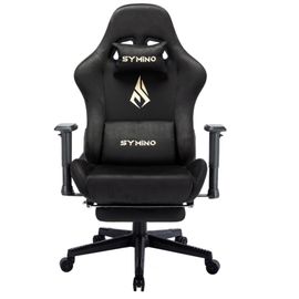 Chaise De Bureau Ergonomique Symino Mp Racing Seat Design 200 Kg Capacité Portante Chaise De Jeu Pivotante Avec Repose - Pieds Noir