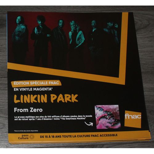 Rare Plv Souple 30x30cm Linkin Park From Zero / Magasins Fnac