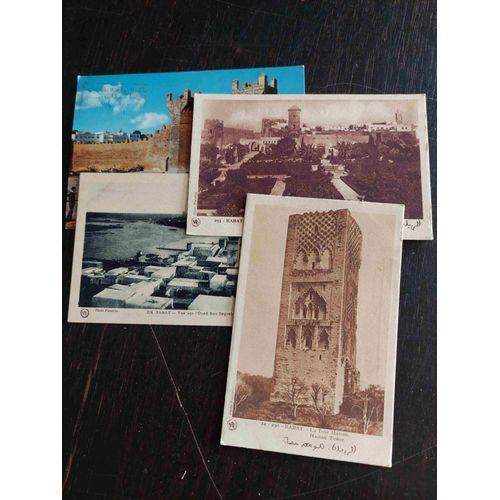Lot De 4 Cartes Postales Anciennes Et Neuves (Sf Une Écrite) Du Maroc : Rabat