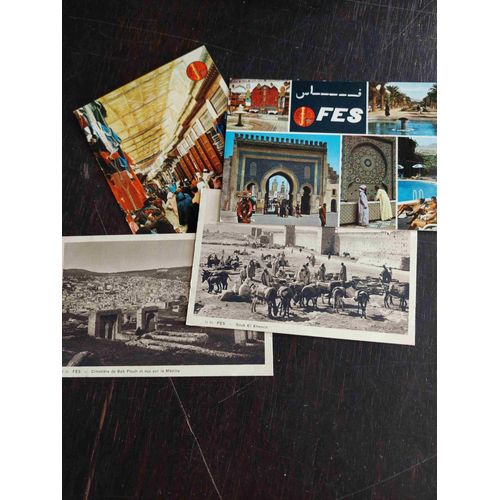Lot De 4 Cartes Postales (2 Anciennes Neuves Et 2 Écrites Récentes) Du Maroc : Fès