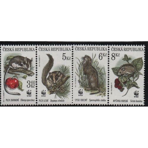 Tchéquie Timbres Animaux : Les Rongeurs 1996