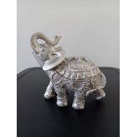 Statue Résine Eléphant Argent 10 cm
